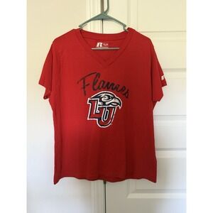 Liberty University Flames LU NCAA  Women V-neck T Shirt